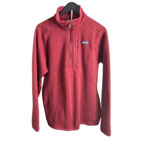 Vintage Patagonia Men's Red Heather Better Sweater 1/2 Zip Pullover Size L